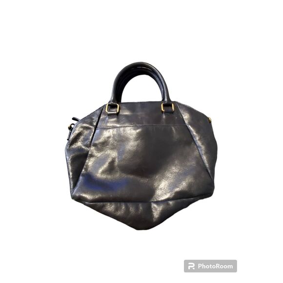 ELLIOT LUCCA Dome Satchel Bag | Black Crackled Leather - Picture 2 of 3